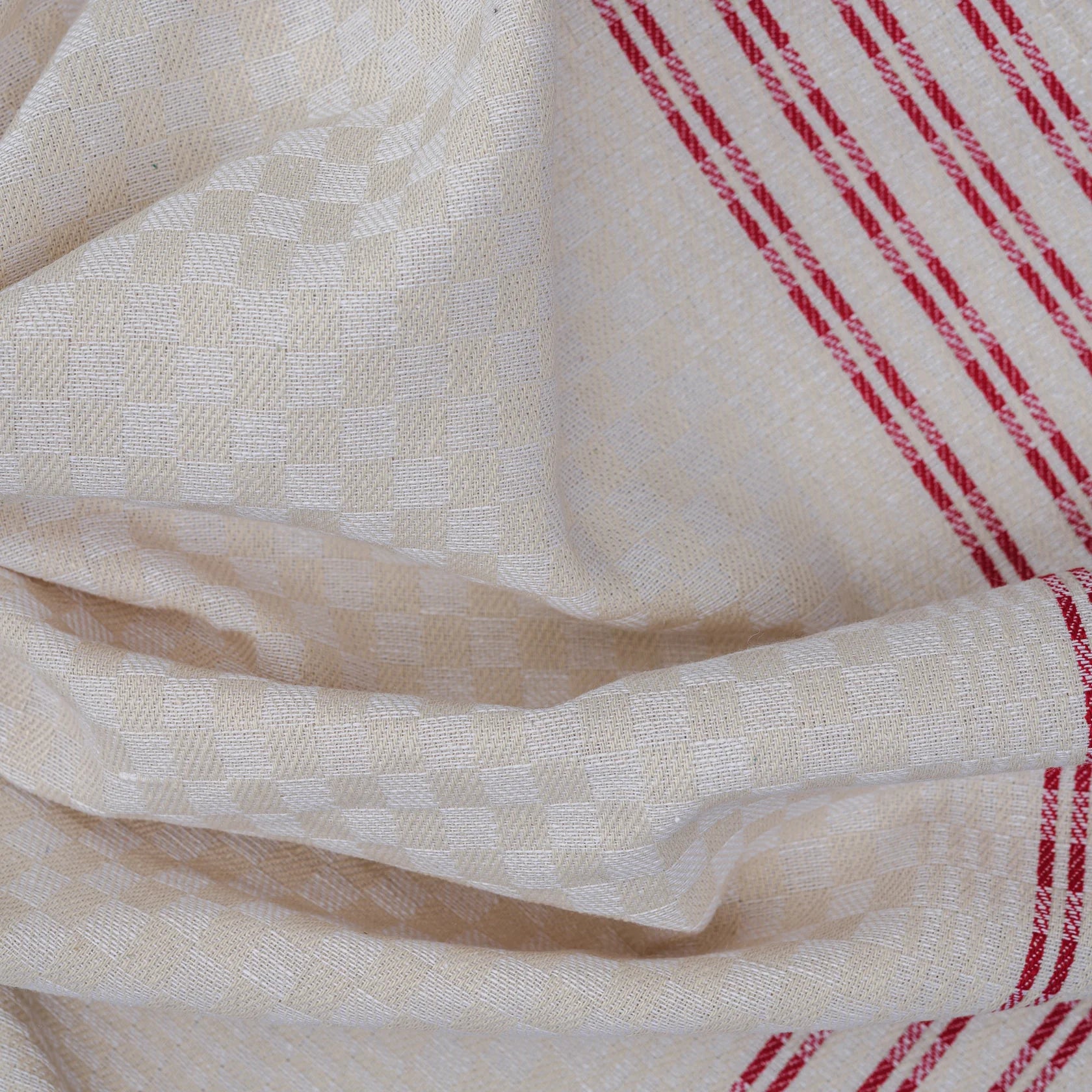 Grubentuch Beige Rot