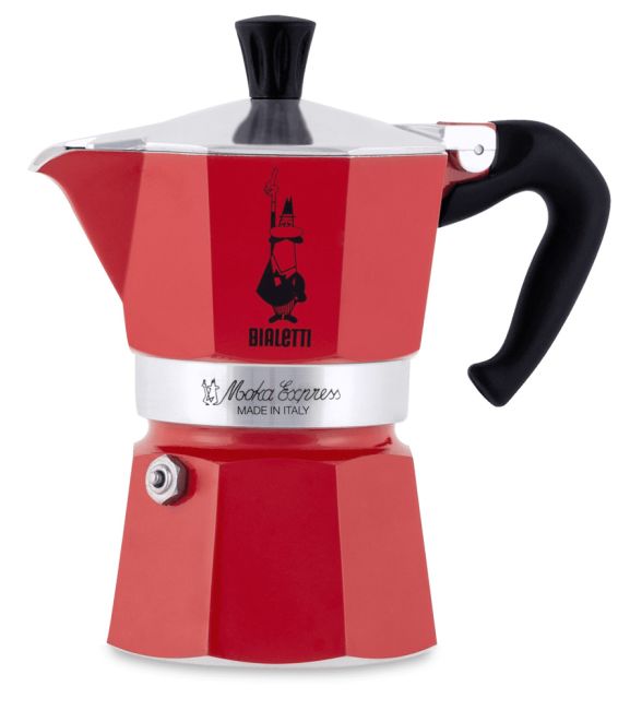 Bialetti Moka Express Rot Espressokocher - Teeliesel 3 Tassen, 6 Tassen
