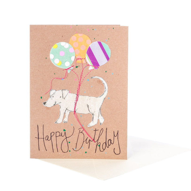 Good old friends Stempel Karte . Hund mit Luftballons - Teeliesel  Default Title