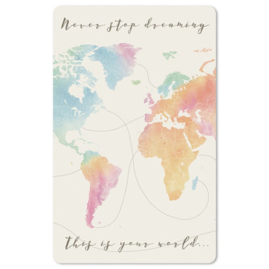 Lunacard Mini Postkarte World map - Teeliesel  Default Title