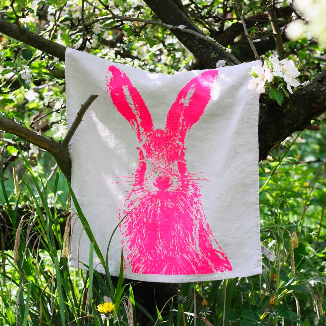 Frohstoff Geschirrtuch Leinen Grau Feldhase - Teeliesel Default Title