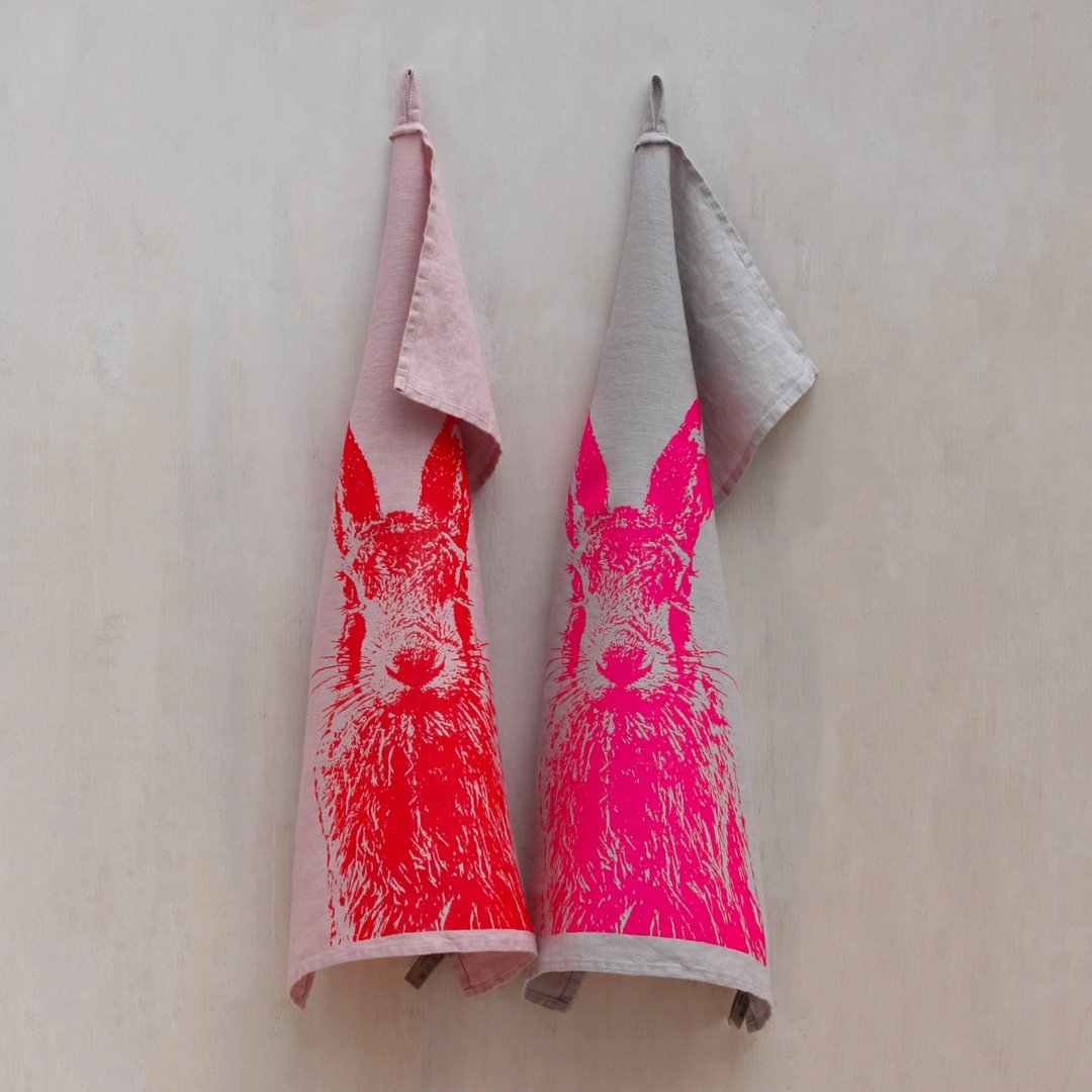 Frohstoff Geschirrtuch Leinen Grau Feldhase - Teeliesel Default Title