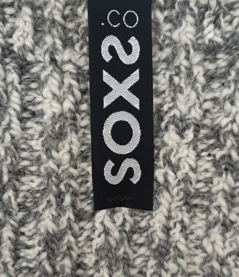SOXS Graue Woll-Herrensocken mittelhoch jet black