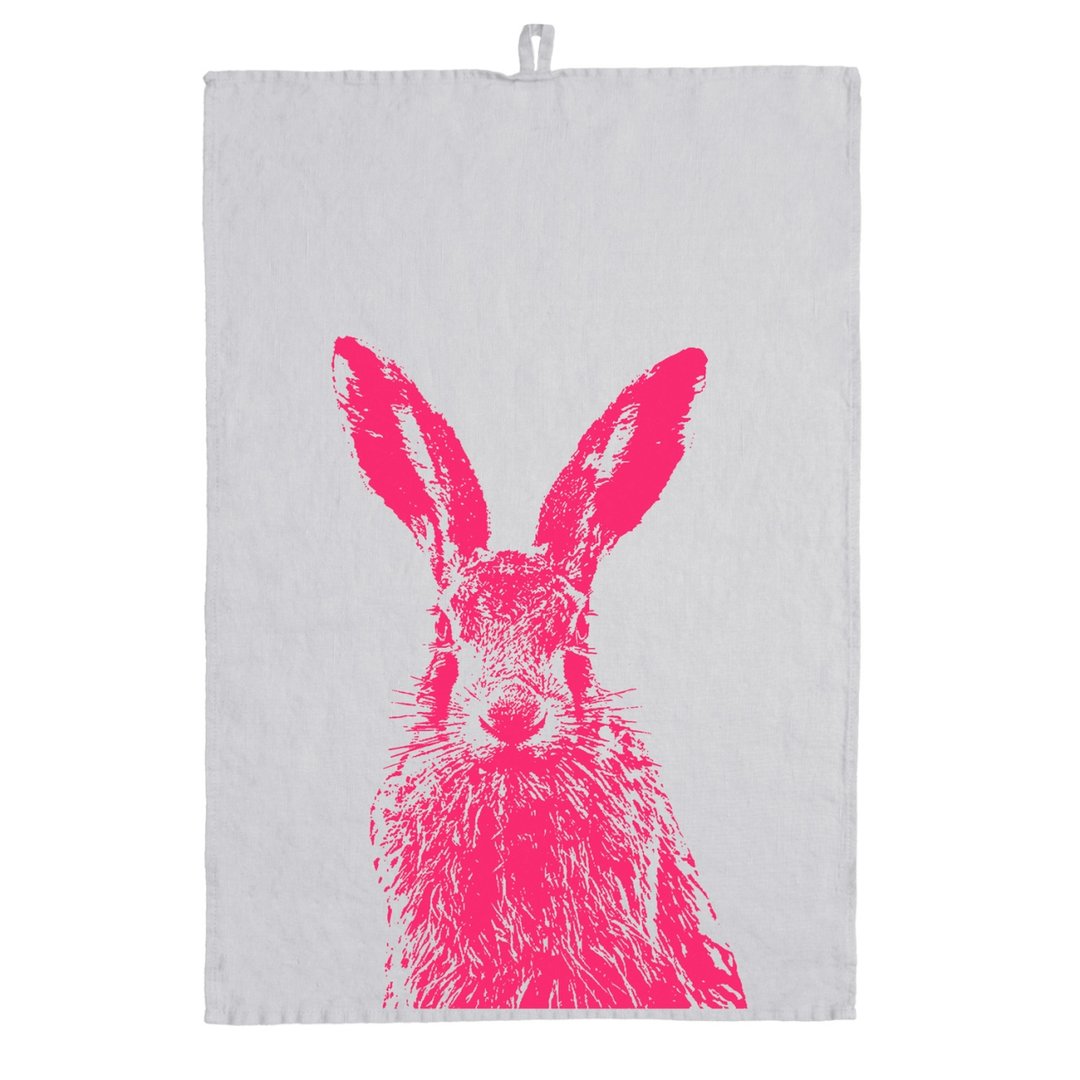 Frohstoff Geschirrtuch Leinen Grau Feldhase - Teeliesel Default Title