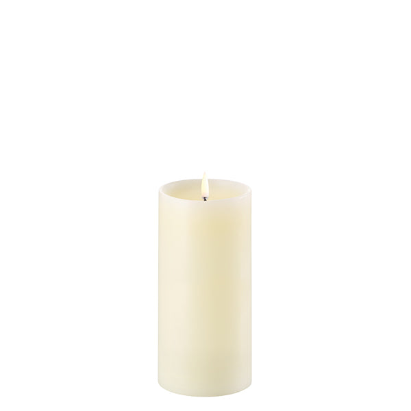 Uyuni LED Pillar Kerze mit Schulter Ivory 7,8x15,2cm - Teeliesel  Default Title
