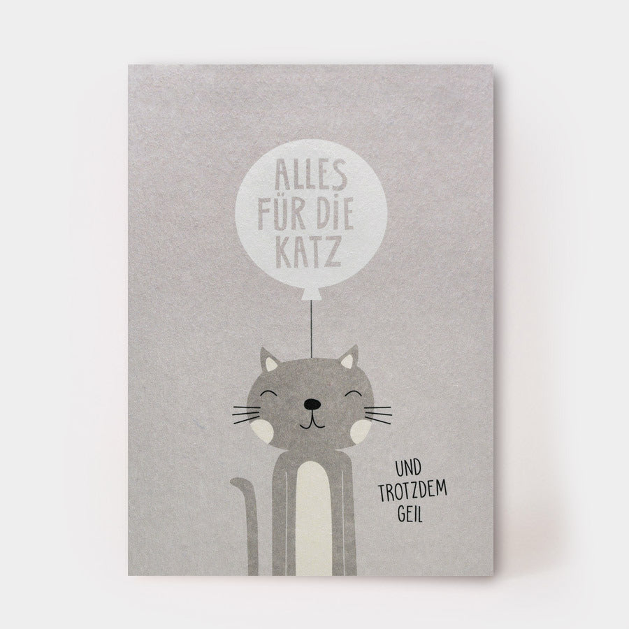 Kartenmarie Postkarte ALLES FÜR DIE KATZ - Teeliesel Default Title