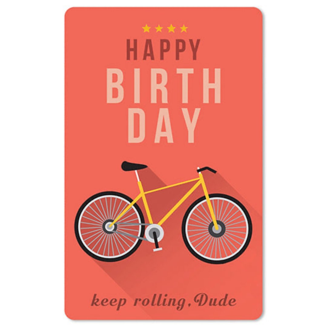 Lunacard Mini Postkarte Birthday Bike - Teeliesel  Default Title