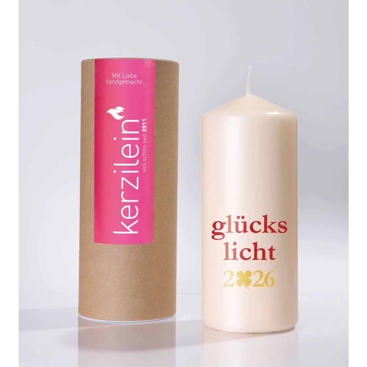 Kerzilein Flamme GLÜCKSLICHT 2026 dunkelrot