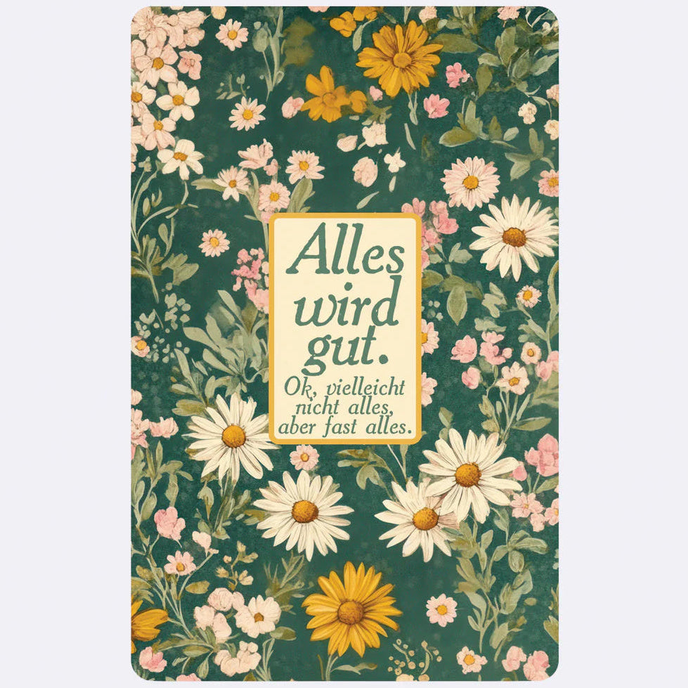 Lunacard Mini Postkarte von Chic Mic  - florales Muster mit Spruch alles wir gut