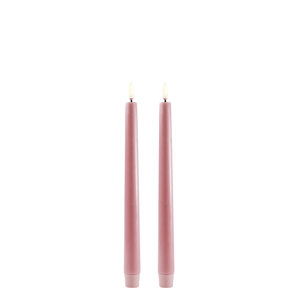 UYUNI Lighting LED Stabkerzen 2er Set Dusty Rose 2,3x25,5