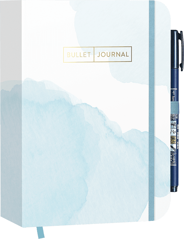 Pocket Bullet Journal watercolor blue mit Stift