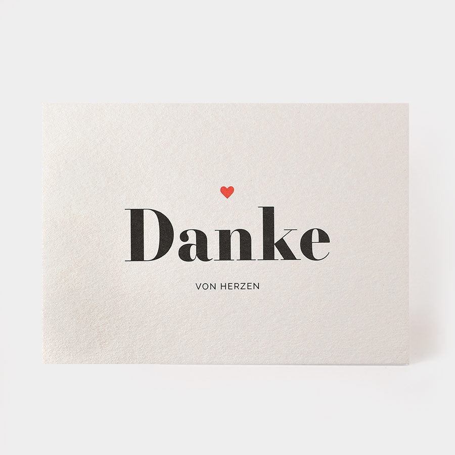 Kartenmarie Postkarte DANKE VON HERZEN (TYPO)