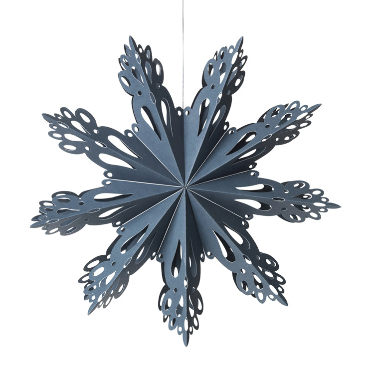 Broste Copenhagen Deko 'SNOWFLAKE' M Papier Orion blau