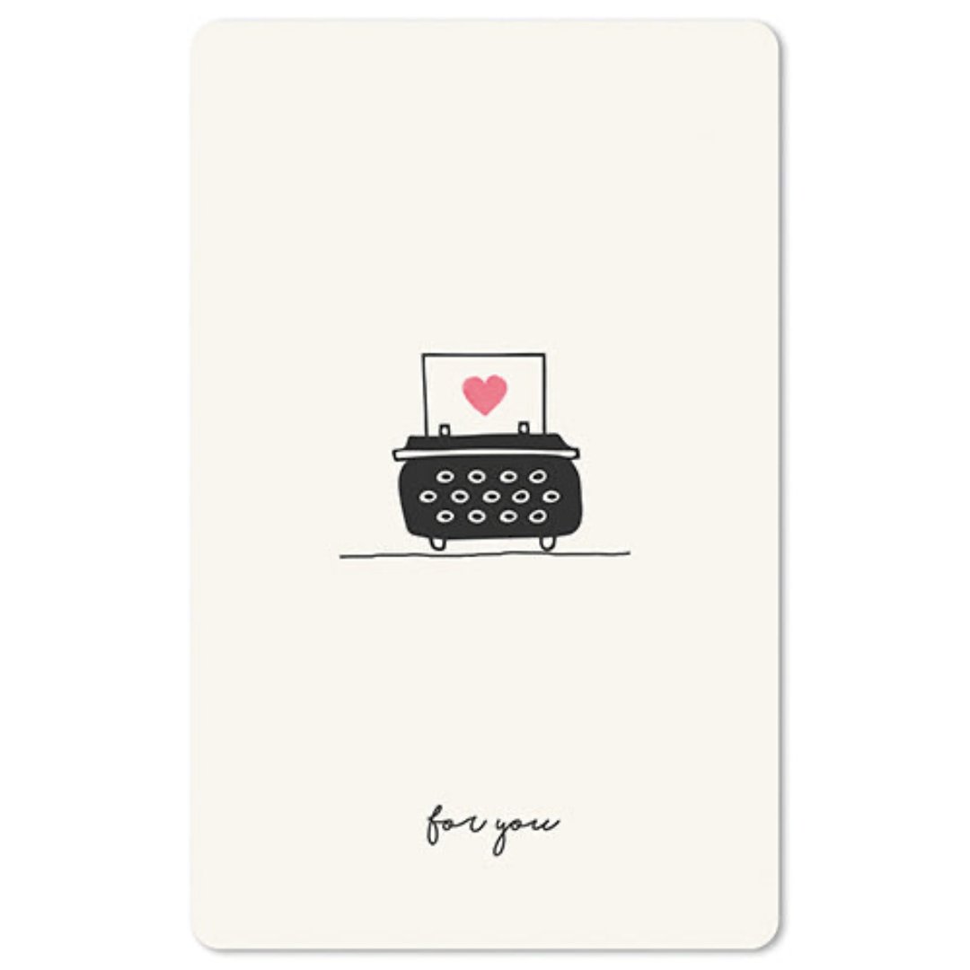 Lunacard Mini Postkarte Heart typewriter - Teeliesel  Default Title