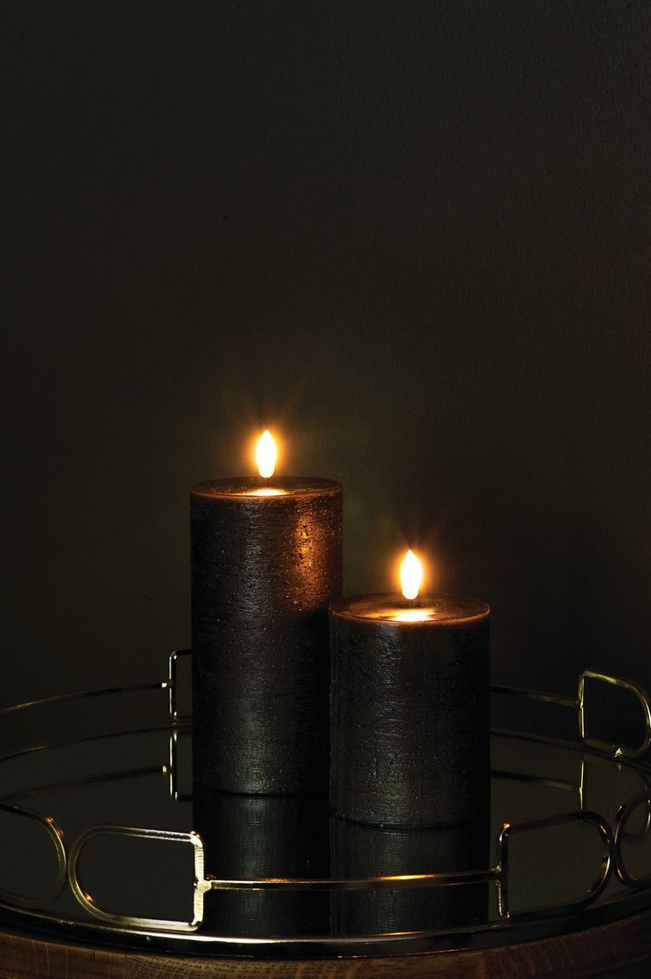 UYUNI Lighting LED Pillar Kerze Forest Black 7,8x10,1cm - Teeliesel  Default Title