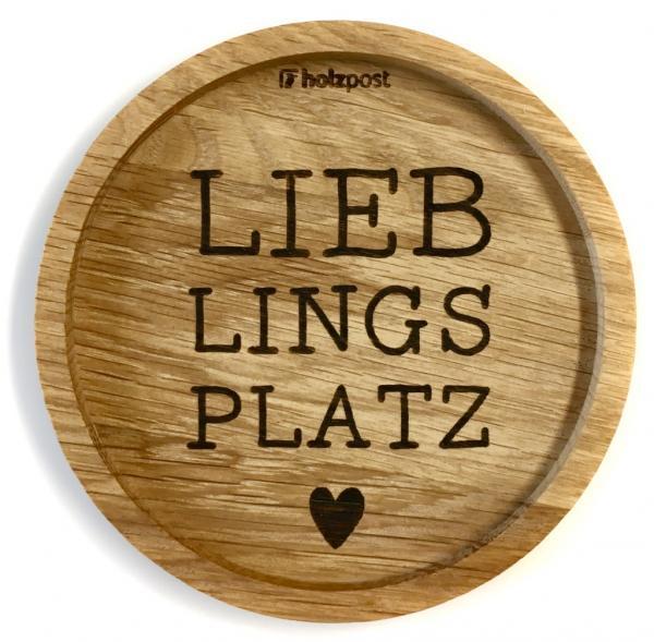 Holzpost Untersetzer "Lieblingsplatz"