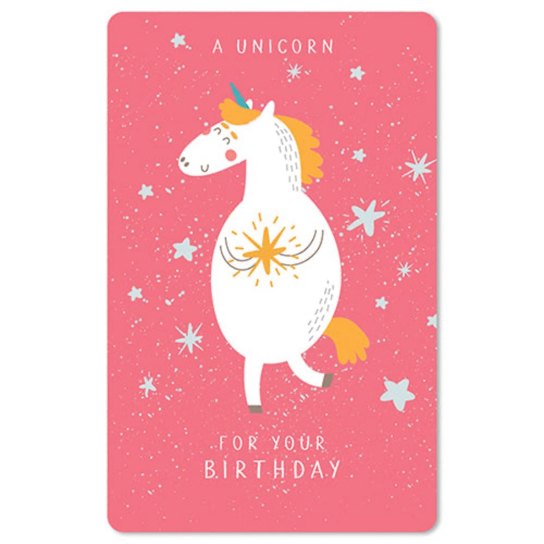 Lunacard Mini Postkarte Pink unicorn